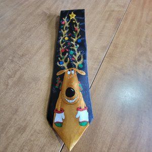 Yule Tie Greetings Holiday Christmas Tie Reindeer Christmas Lights Hallmark